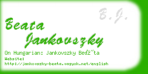 beata jankovszky business card